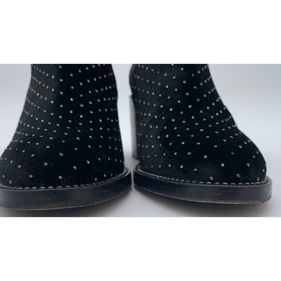 Jimmy Choo Merril Bootie Ankle Boots EU 37.5 US 7 Black Velvet Crystals Bougie - Picture 5 of 11
